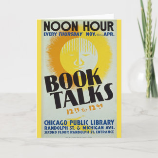 Vintage "bok talar" hälsningkortet kort