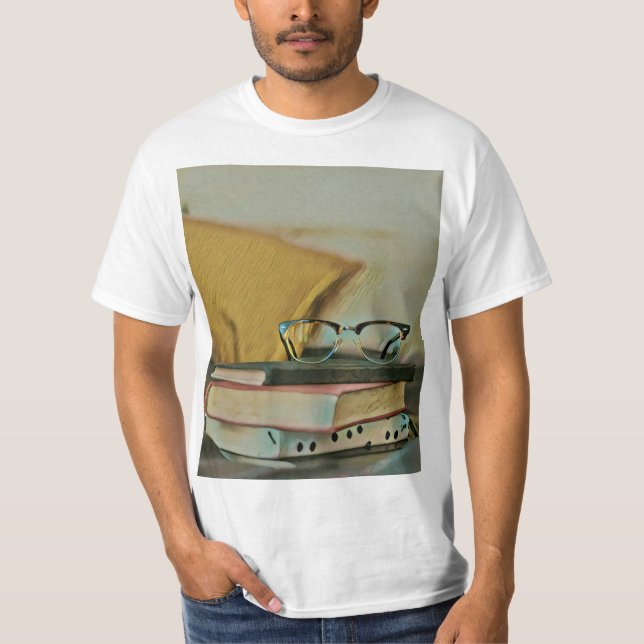 Vintage bok-teckningar t shirt (Framsida)