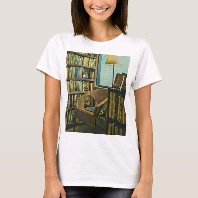 Vintage bok-teckningar t shirt (Framsida)