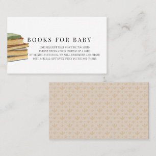 Vintage Bokar Baby Shower Bok Request Visitkort