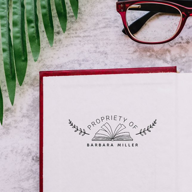 Vintage Bokar botaniska Anpassningsbarna Bookshelf Stämpel (Skapare uppladdad)