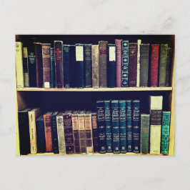 Vintage Bokar i en hylla Vykort