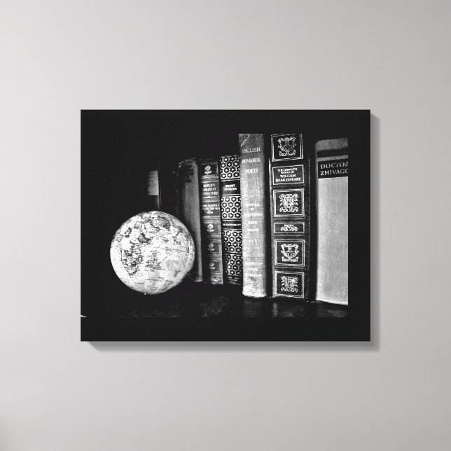 Vintage Bokar och Globe Canvastryck (Framsida)
