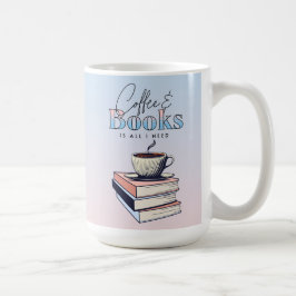 Vintage Bokar och kaffe är allt jag behöver Kaffemugg