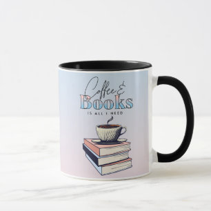 Vintage Bokar och kaffe är allt jag behöver Mugg