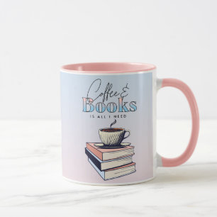 Vintage Bokar och kaffe är allt jag behöver Mugg
