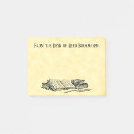 Vintage Bokar och skrivstift för Quill Anpassnings Post-it Block