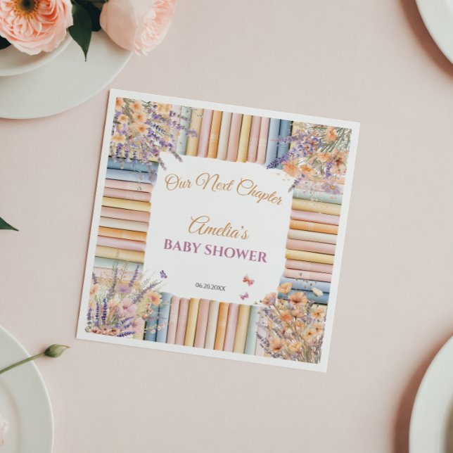 Vintage Bokar och Wildblomme Baby Shower Pappersservett (Skapare uppladdad)
