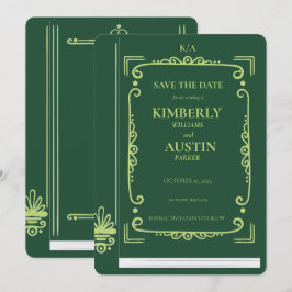 Vintage bokomslag | Boktema Spara datumet Inbjudningar