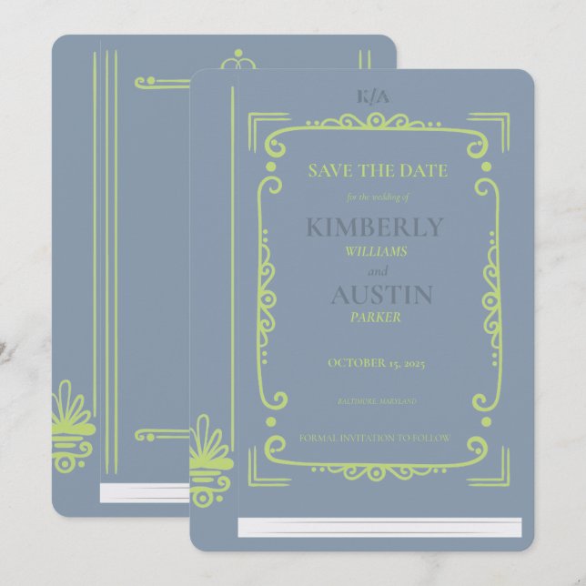 Vintage bokomslag | Boktema Spara datumet Inbjudningar (Fram/baksida)