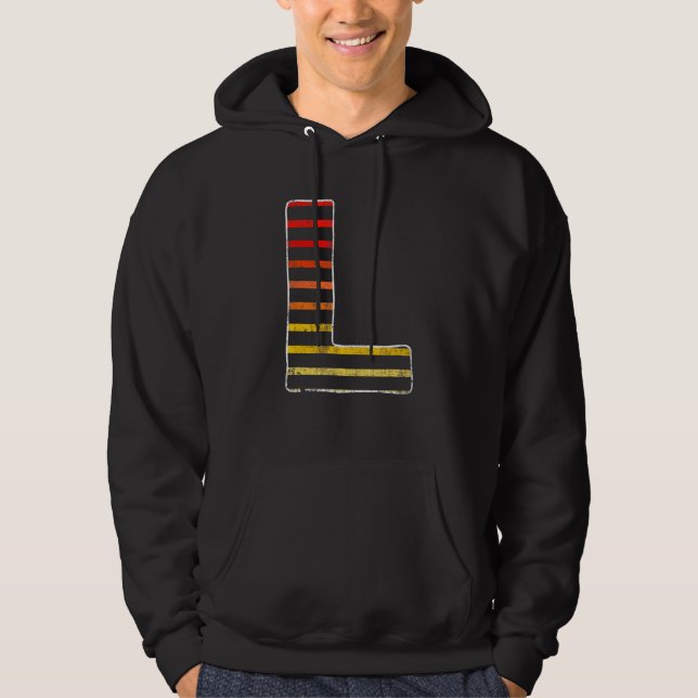 Vintage Bokstav L Hoodie (Framsida)