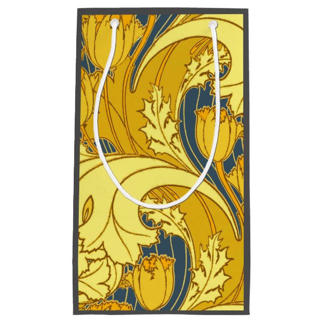 Vintage Bold Tulip Blue Guld Mönster (Framsidan)