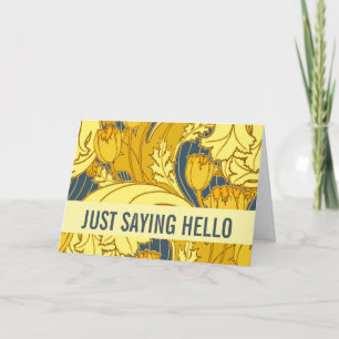 Vintage Bold Tulip Blue Guld Mönster Kort