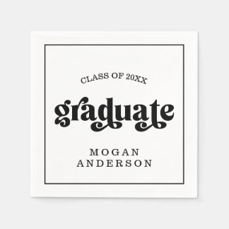 Vintage Bold Typography Graduation Party Pappersservett
