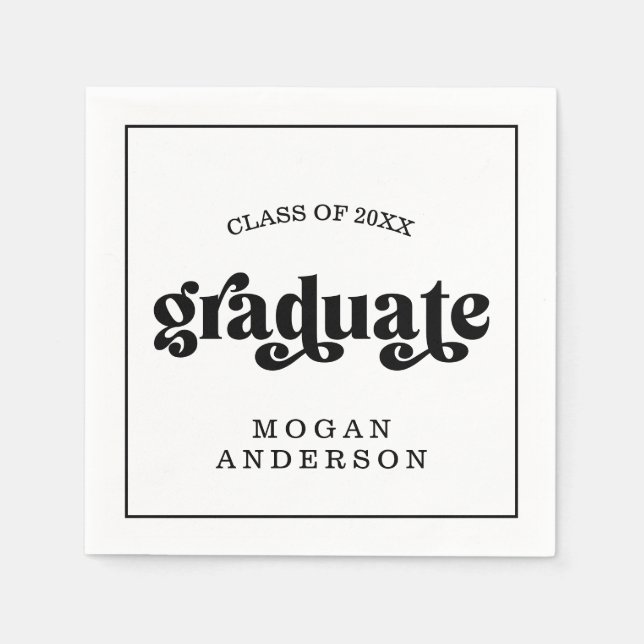 Vintage Bold Typography Graduation Party Pappersservett (Framsidan)
