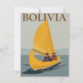 Vintage Bolivia Sjö Titicaca Travel Vykort