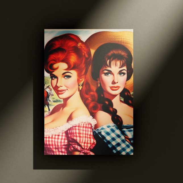 Vintage Bondflicka Pinuppsidor Vykort (Skapare uppladdad)