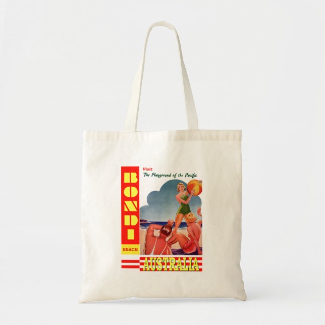 Vintage Bondi Beach Australia Travel Tygkasse (Framsidan)