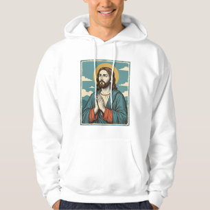 Vintage bönen Frälsare religiös skjorta design_1 Hoodie