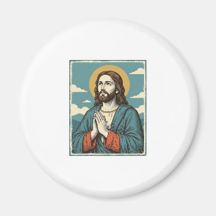 Vintage bönen Frälsare religiös skjorta design_1 Magnet