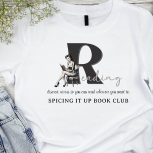 Vintage Bookish Womens Reading Bok Klubb T Shirt