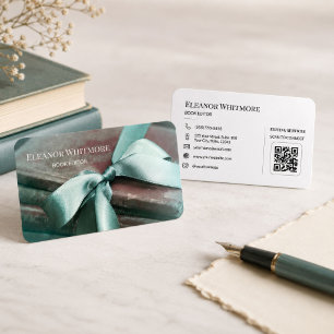 Vintage Books Bokredigerare QR-kod Visitkort