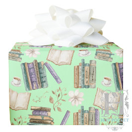 Vintage Books Gift Wrapping Paper - Green Presentpapper