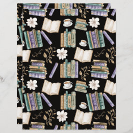 Vintage Books Scrapbook Paper in Black