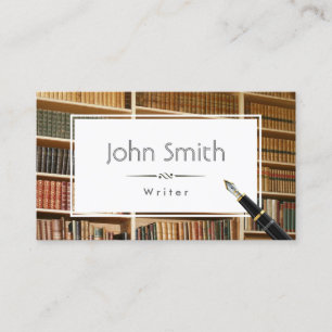 Vintage Booksheles Writer Editor Visitkort