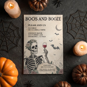 Vintage Boos och Sprit Vuxen Halloween fest Inbjudningar