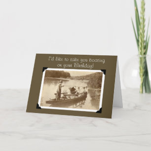 Vintage Boot Birthday Kort