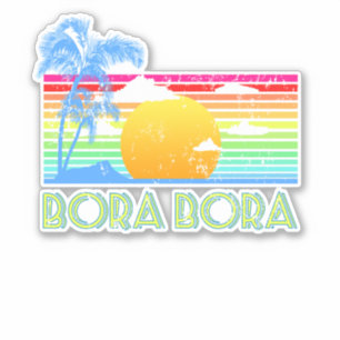 Vintage Bora Bora Beach Klistermärken