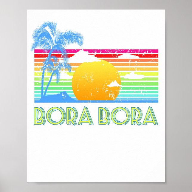 Vintage Bora Bora Beach Poster (Framsidan)