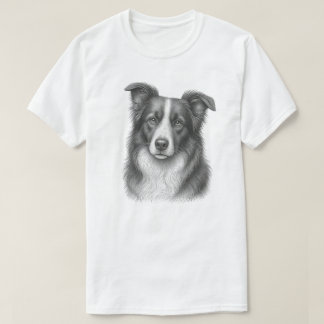 Vintage Border Collie Fokus Porträtt Design T Shirt