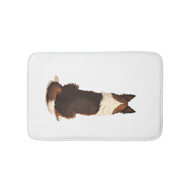 Vintage Border Collie sedd bakifrån hundillustrati Badrumsmatta (Framsidan)