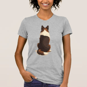 Vintage Border Collie sedd bakifrån hundillustrati T Shirt