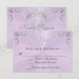 Vintage Border Quinceanera - Lavendel/Silver OSA Kort