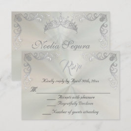 Vintage Border Quinceanera - Pastellgrön/Silver OSA Kort