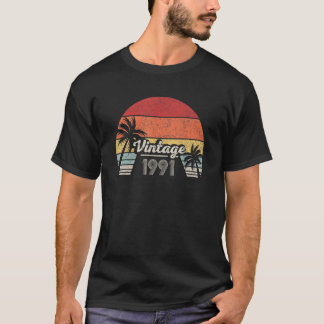 Vintage Born In 1991 31st Birthday 31 Years Old T Shirt
