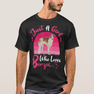 Vintage Borzoi Hund Just en flicka som Kärlek Borz T Shirt