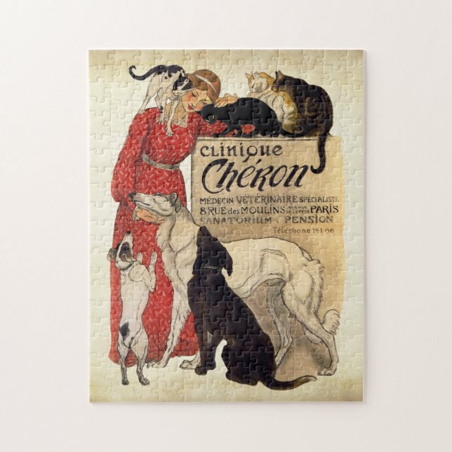 Vintage Borzoi Konstpussel Pussel (Vertikal)