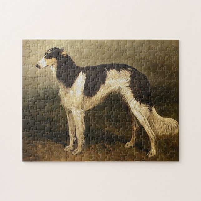 Vintage Borzoi-målning Pussel (Horisontell)
