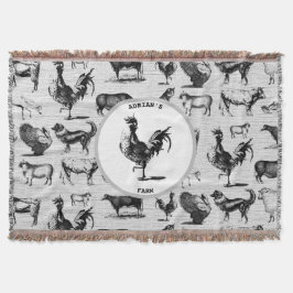 Vintage Boskap Rustic Collage Filt