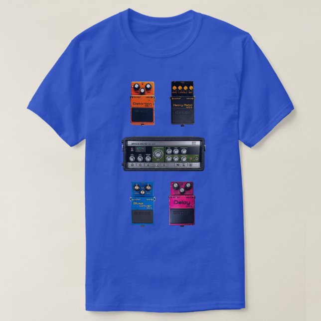 Vintage Boss Guitar Pedals Set T Shirt (Design framsida)