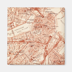 Vintage Boston Karta Magnet