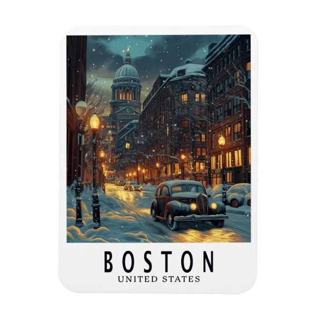 Vintage Boston Magnet (Vertikal)