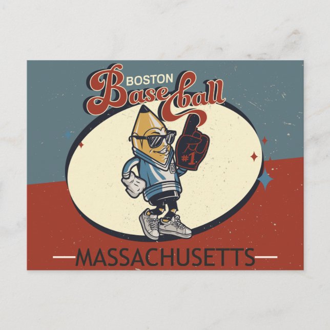 Vintage Boston, Massachusetts Baseball Vykort (Framsida)