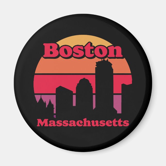 Vintage Boston Massachusetts Magnet (Framsidan)