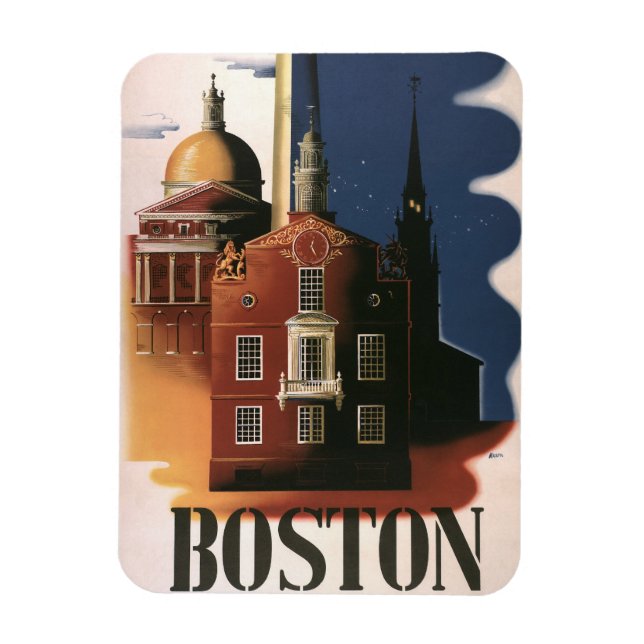 Vintage Boston, Massachusetts Paul Reveres Ride Magnet (Vertikal)