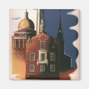 Vintage Boston, Massachusetts Paul Reveres Ride Magnet